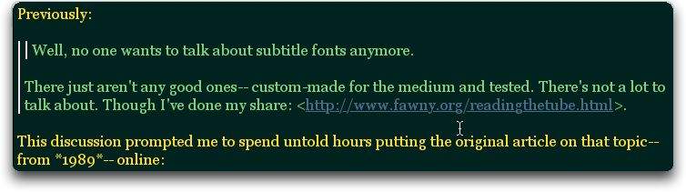 Multiple levels of quotation, wide window